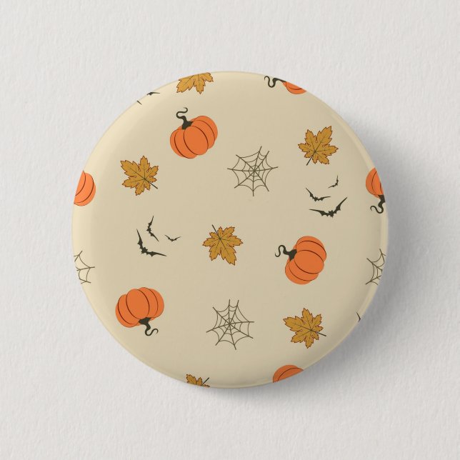 Chapa Redonda De 5 Cm Patrón de Halloween (Anverso)