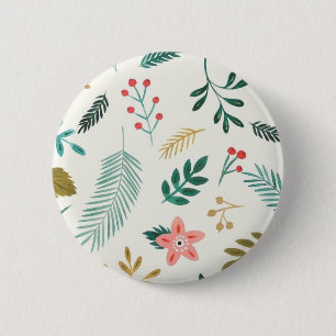 Chapa Redonda De 5 Cm Patrón de hojas