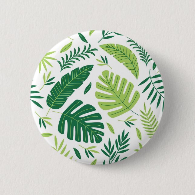 Chapa Redonda De 5 Cm Patrón de hojas (Anverso)