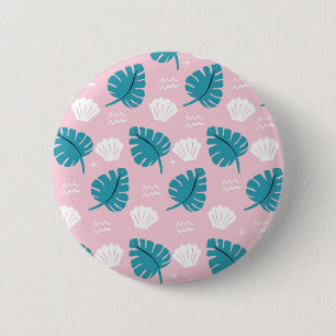 Chapa Redonda De 5 Cm Patrón de hojas