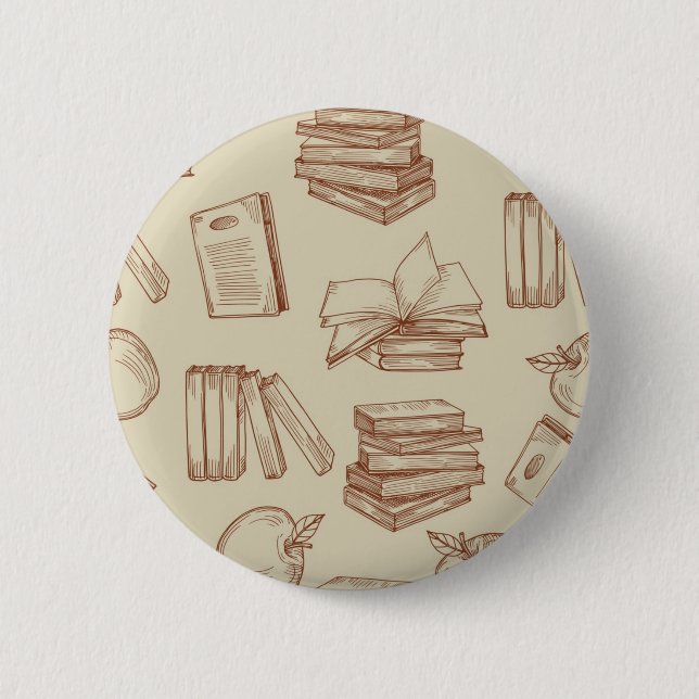 Chapa Redonda De 5 Cm Patrón de libro (Anverso)