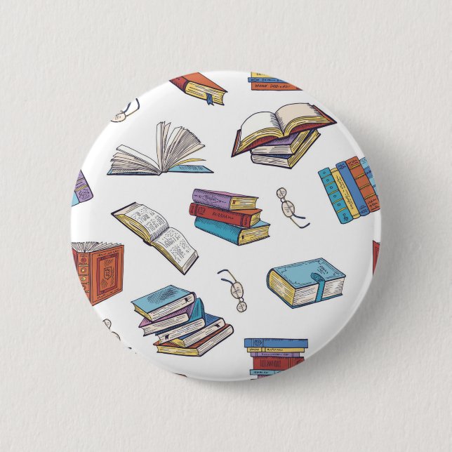 Chapa Redonda De 5 Cm Patrón de libro (Anverso)