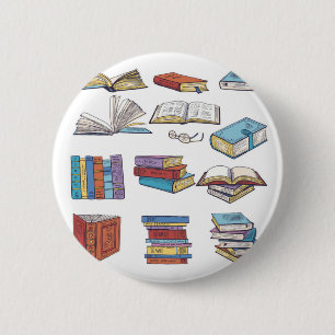 Chapa Redonda De 5 Cm Patrón de libro