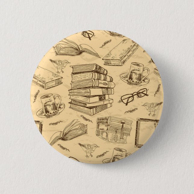 Chapa Redonda De 5 Cm Patrón de libro (Anverso)