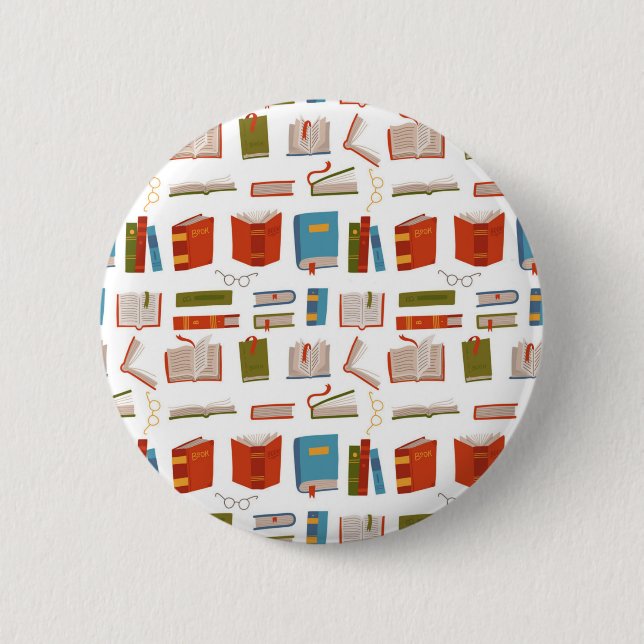 Chapa Redonda De 5 Cm Patrón de libro (Anverso)