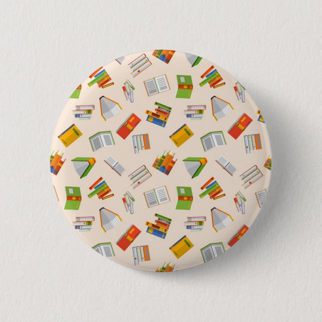 Chapa Redonda De 5 Cm Patrón de libro (Anverso)