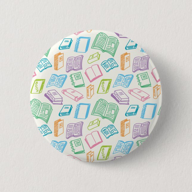 Chapa Redonda De 5 Cm Patrón de libro (Anverso)