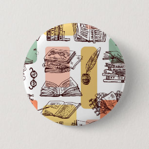Chapa Redonda De 5 Cm Patrón de libro