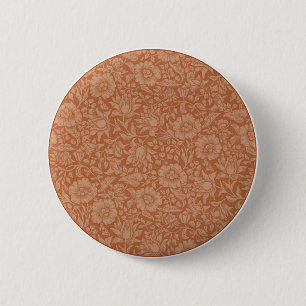 Chapa Redonda De 5 Cm Patrón de Malva de William Morris: Floral Terracot