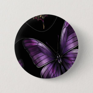 Chapa Redonda De 5 Cm Patrón de mariposa de ensueño