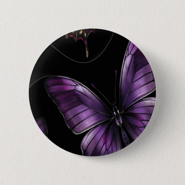 Chapa Redonda De 5 Cm Patrón de mariposa de ensueño (Anverso)