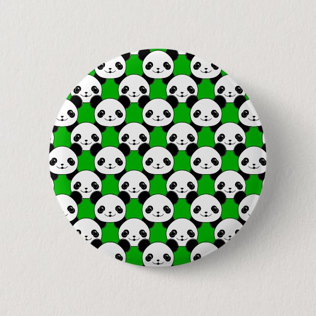 Chapa Redonda De 5 Cm Patrón de oso Kawaii Panda (Anverso)