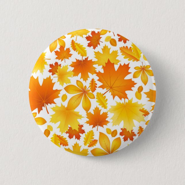 Chapa Redonda De 5 Cm Patrón de otoño (Anverso)