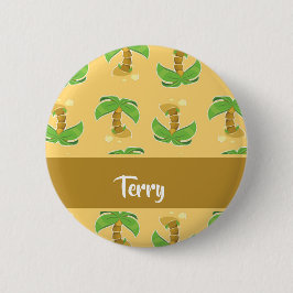 Chapa Redonda De 5 Cm Patrón de palmeras tropicales