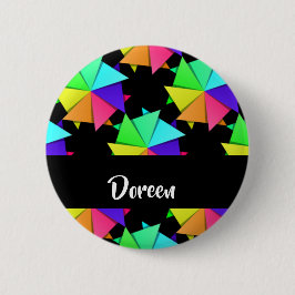 Chapa Redonda De 5 Cm Patrón de papel plegado colorido