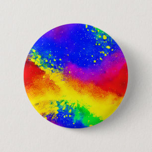 Chapa Redonda De 5 Cm Patrón de pintura salpicado de arcoiris colorido