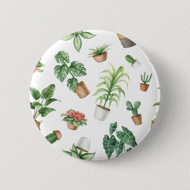 Chapa Redonda De 5 Cm Patrón de planta (Anverso)
