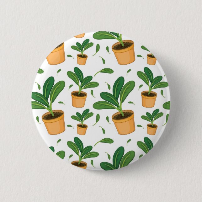 Chapa Redonda De 5 Cm Patrón de planta (Anverso)