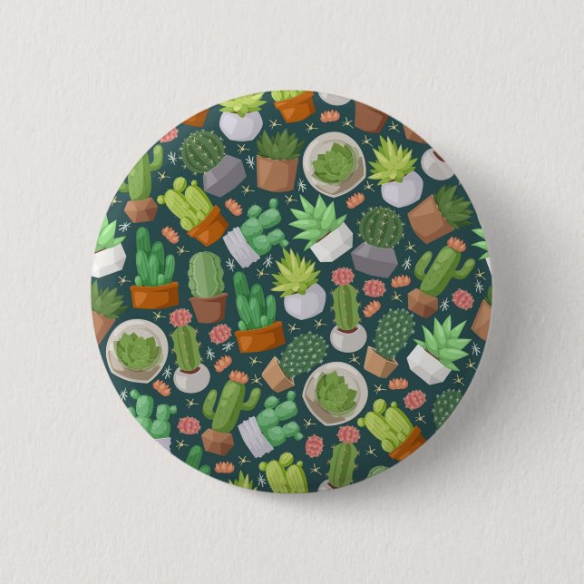 Chapa Redonda De 5 Cm Patrón de planta (Anverso)