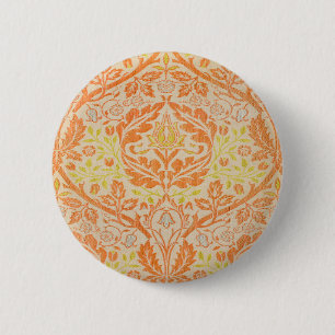 Chapa Redonda De 5 Cm Patrón de Rama Dorada de William Morris Arte Vinta