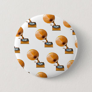 Chapa Redonda De 5 Cm Patrón de registro de gramófono.