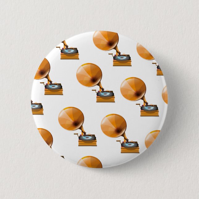 Chapa Redonda De 5 Cm Patrón de registro de gramófono. (Anverso)