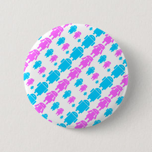 Chapa Redonda De 5 Cm Patrón de robot corto