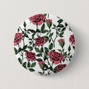 Chapa Redonda De 5 Cm patrón de rosas
