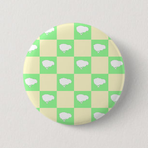 Chapa Redonda De 5 Cm Patrón de tablero de cheques de Pascua con motivo