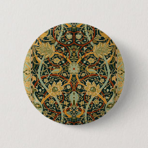Chapa Redonda De 5 Cm Patrón de tapiz del bosque de William Morris: Vint