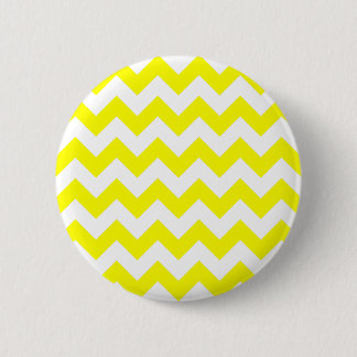 Chapa Redonda De 5 Cm Patrón de zigzag blanco y amarillo