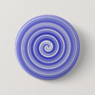 Chapa Redonda De 5 Cm Patrón espiral azul y blanco