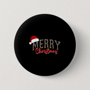 Chapa Redonda De 5 Cm Patrón Feliz Navidad Xmas Leopardo Familia Mono L