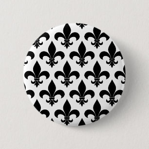 Chapa Redonda De 5 Cm Patrón Fleur de lis de Francia