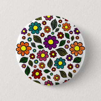 Chapa Redonda De 5 Cm Patrón Floral Colorido de la Naturaleza