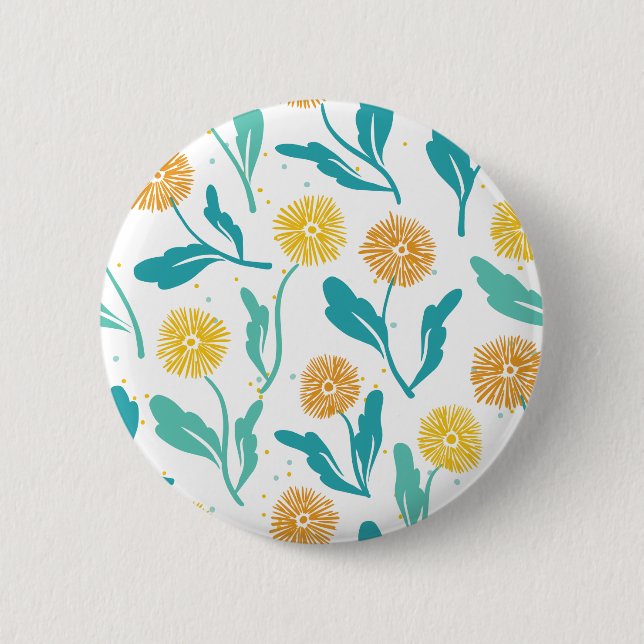 Chapa Redonda De 5 Cm Patrón floral de Dandelion amarillo - Inspirado en (Anverso)
