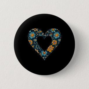 Chapa Redonda De 5 Cm Patrón floral estilo ucraniano retro corazón de Uc