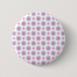 Chapa Redonda De 5 Cm Patrón floral rosa y púrpura