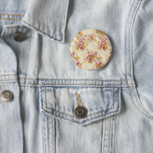 Chapa Redonda De 5 Cm Patrón floral vintage en acuarela