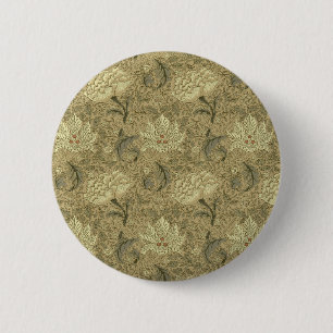 Chapa Redonda De 5 Cm Patrón floral William Morris Windrush: Vintage
