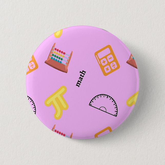 Chapa Redonda De 5 Cm Patrón matemático en rosa (Anverso)