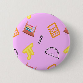 Chapa Redonda De 5 Cm Patrón matemático en rosa