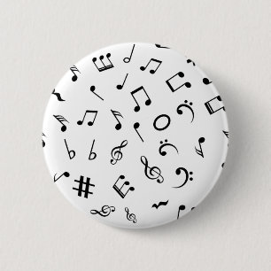 Chapa Redonda De 5 Cm Patrón musical
