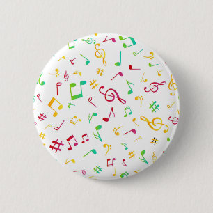 Chapa Redonda De 5 Cm Patrón musical