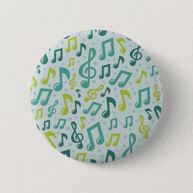 Chapa Redonda De 5 Cm Patrón musical (Anverso)