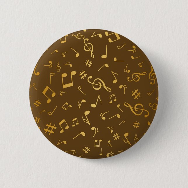 Chapa Redonda De 5 Cm Patrón musical (Anverso)