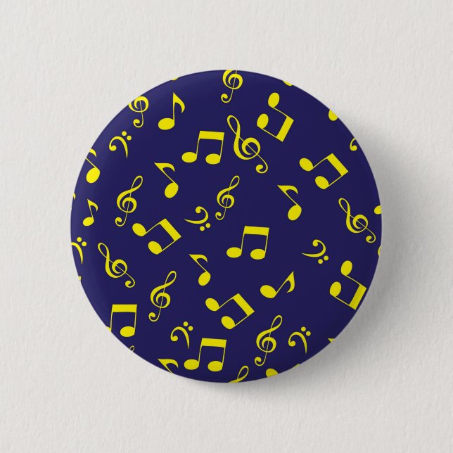 Chapa Redonda De 5 Cm Patrón musical (Anverso)