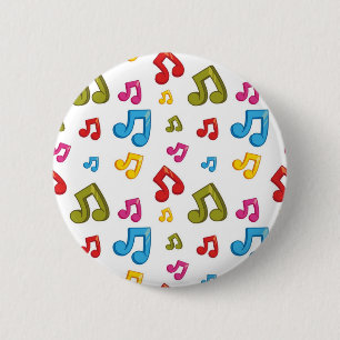 Chapa Redonda De 5 Cm Patrón musical