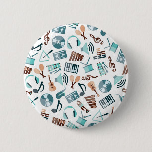 Chapa Redonda De 5 Cm Patrón musical