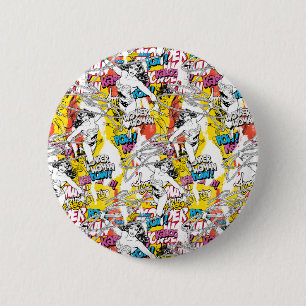 Chapa Redonda De 5 Cm Patrón Neon de mujer maravilla